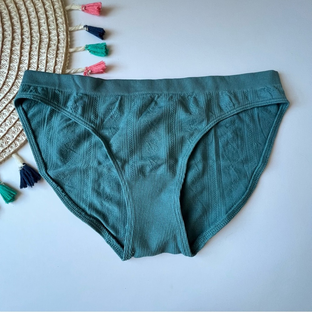 Victoria's Secret Pointelle Seamless Bikini Panty French Sage Small NEW